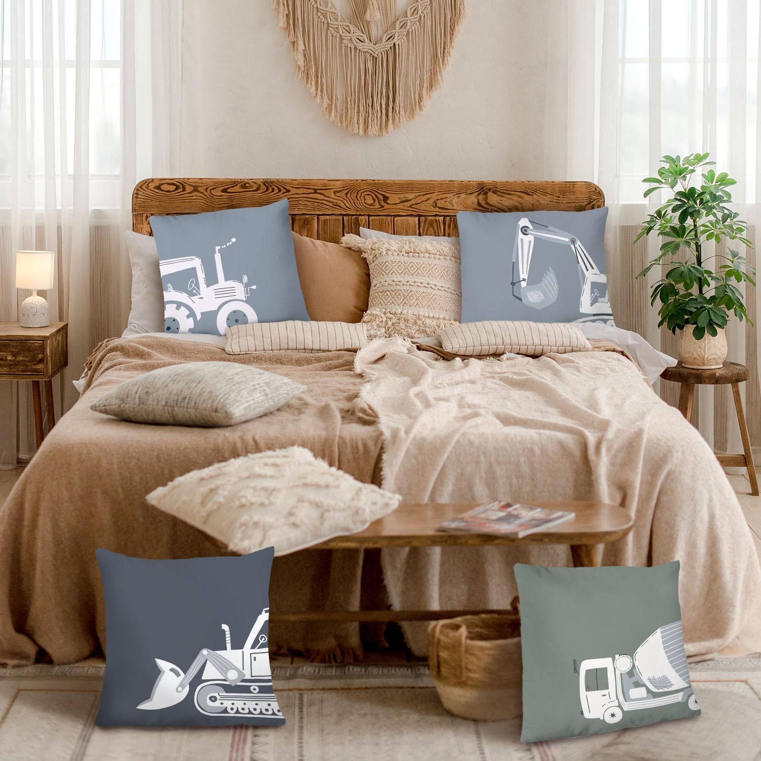 Construction Truck Pillow Covers 20x20