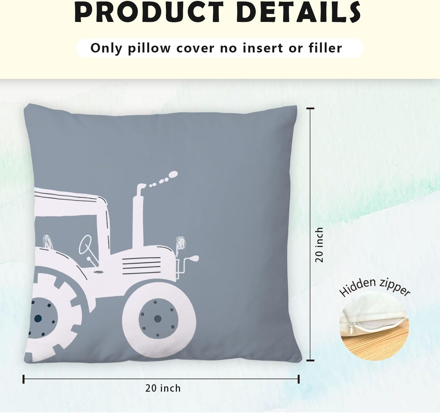 Construction Truck Pillow Covers 20x20