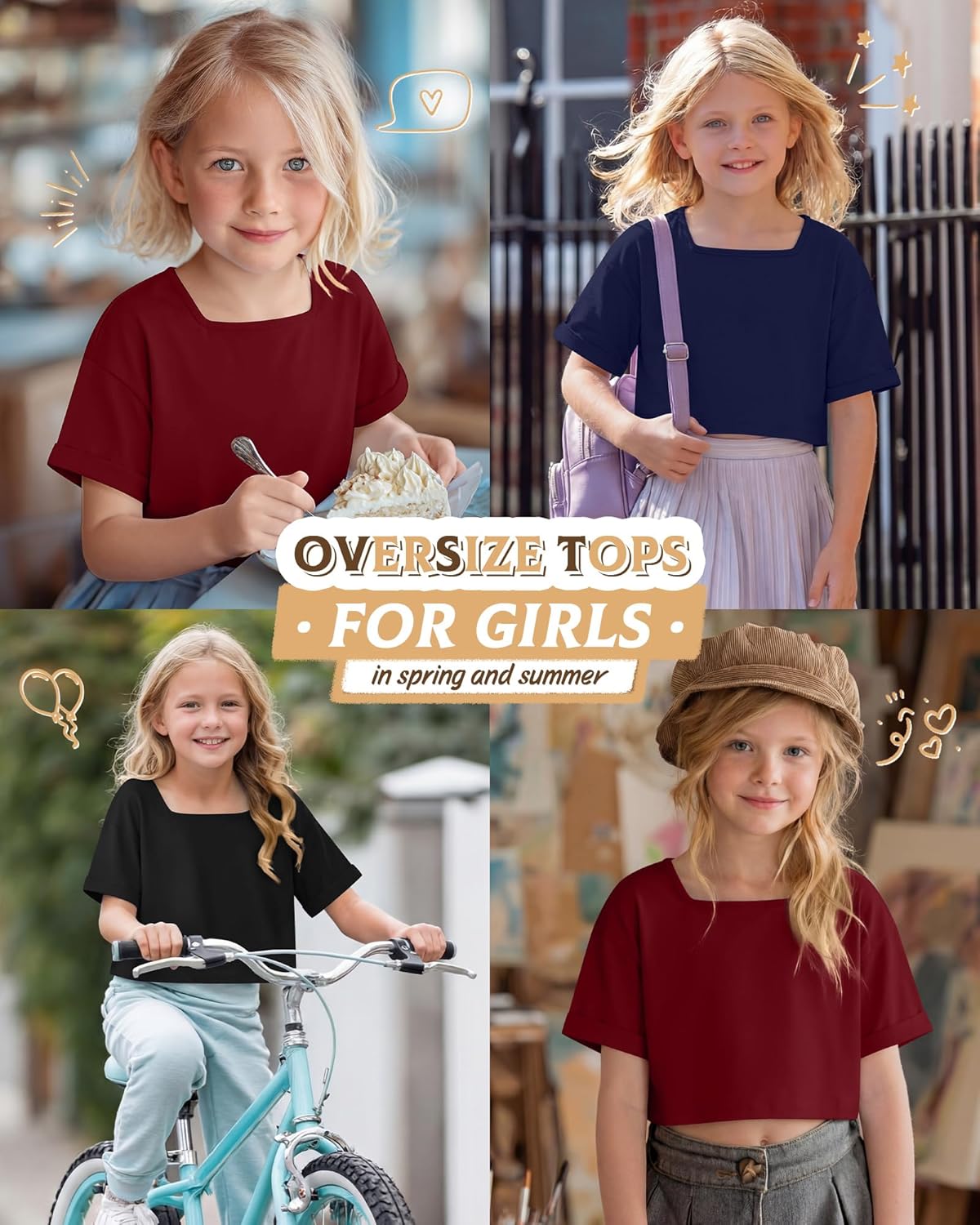 3 Pack Girls' Crop Tops