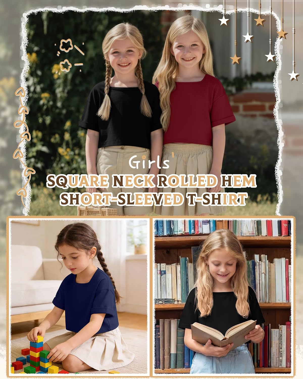 3 Pack Girls' Crop Tops