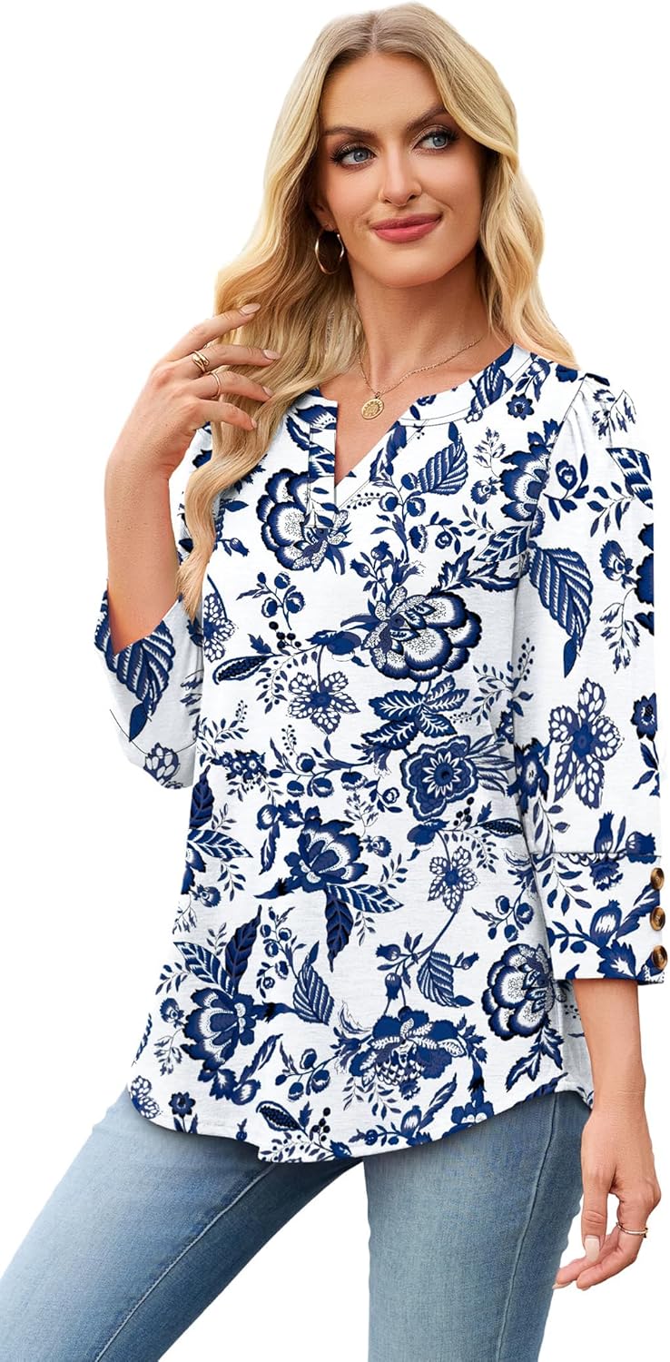 WIHOLL 3/4 Length Sleeve Womens