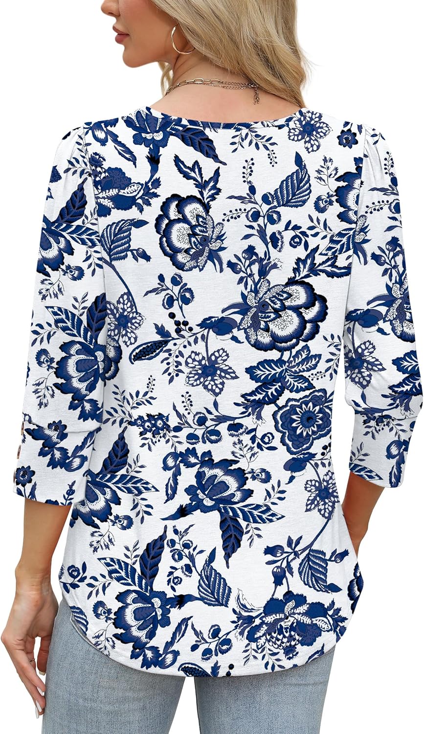 WIHOLL 3/4 Length Sleeve Womens