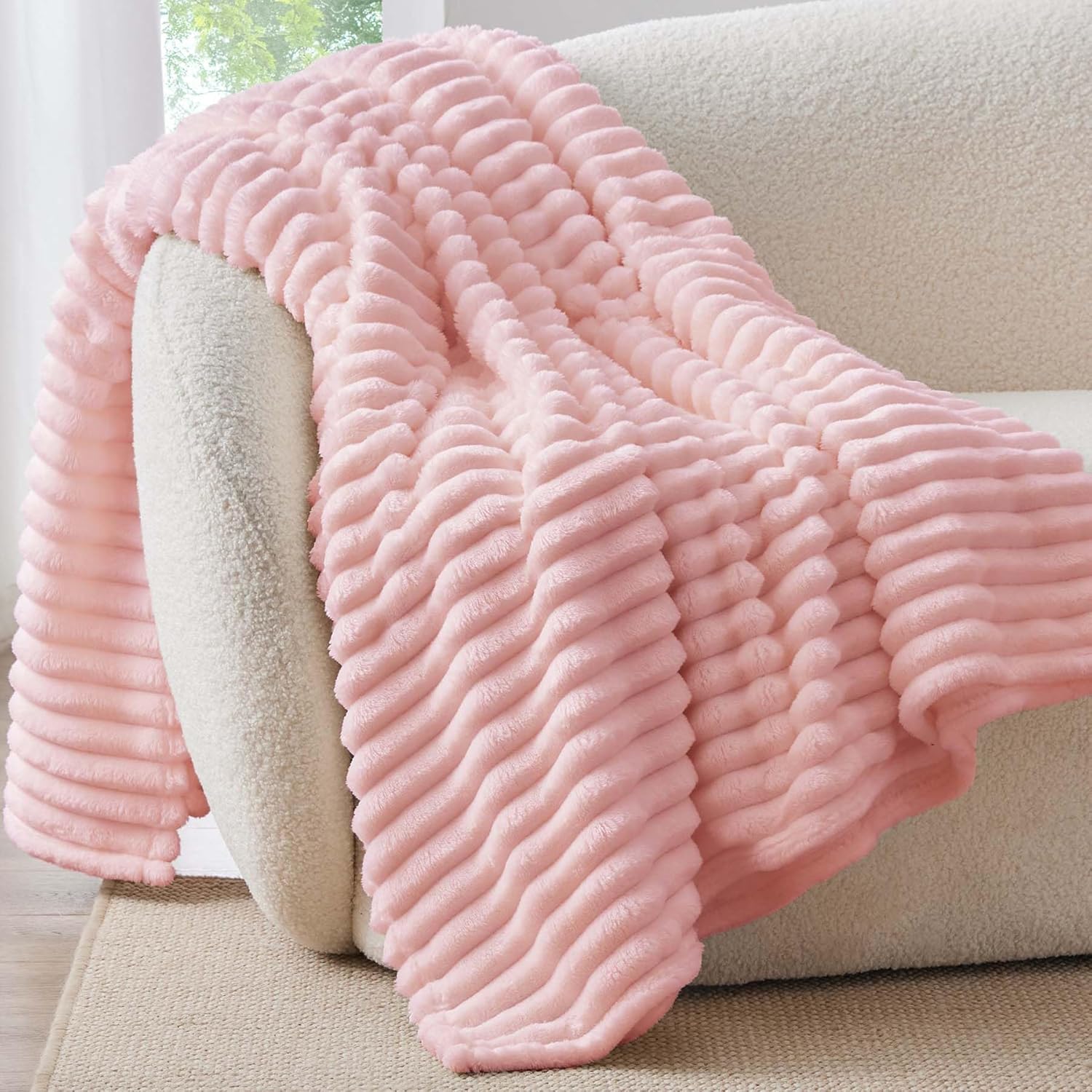 BEDELITE Fleece Pink Throw Blanket
