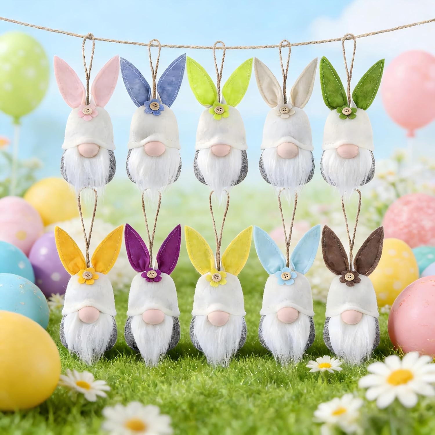 Easter Hanging Bunny Ornaments Set
