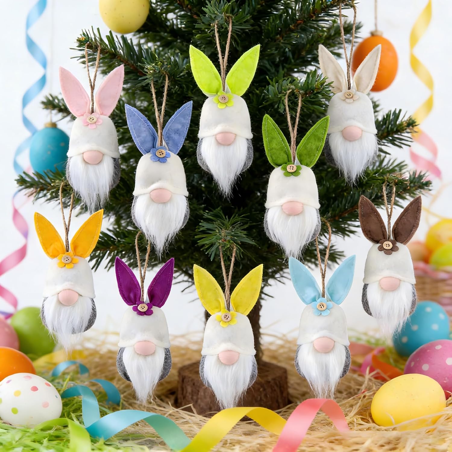 Easter Hanging Bunny Ornaments Set