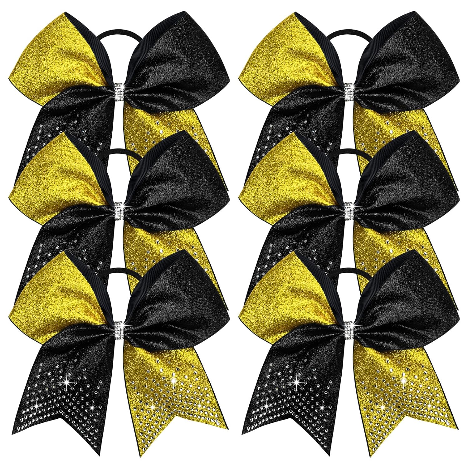 6PCS Glitter Cheer Bow Large