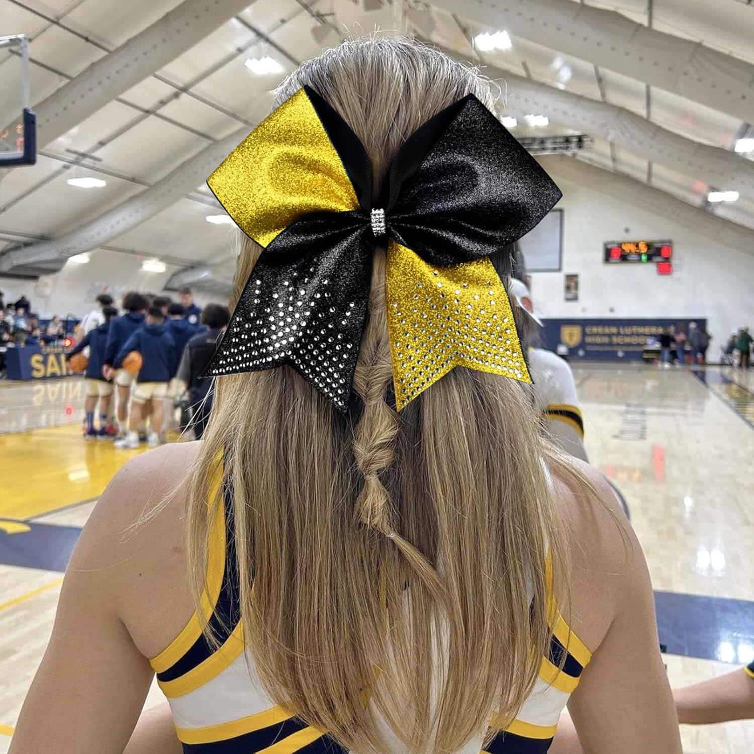 6PCS Glitter Cheer Bow Large