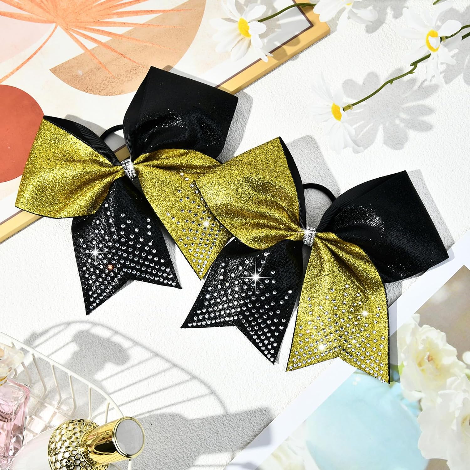 6PCS Glitter Cheer Bow Large