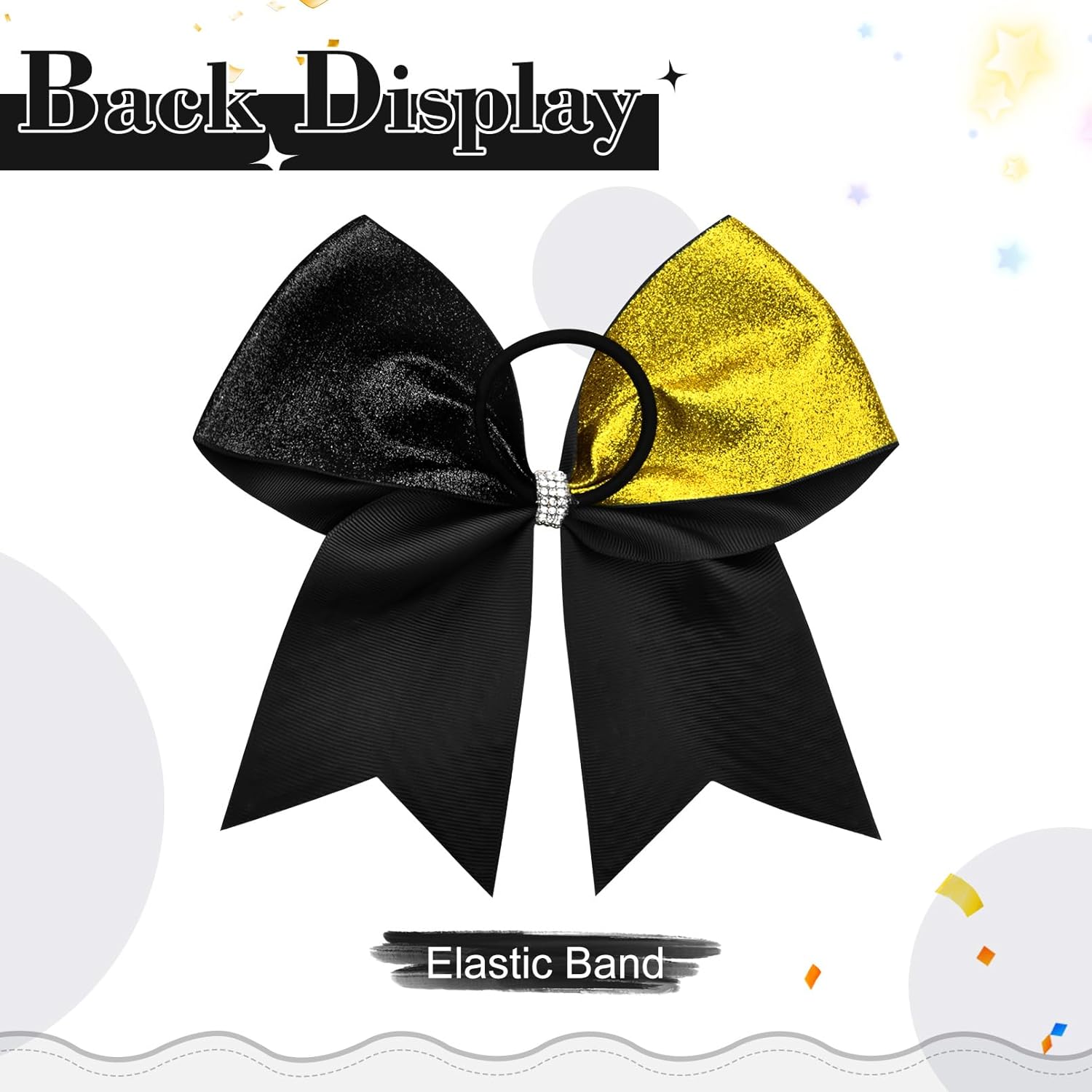 6PCS Glitter Cheer Bow Large