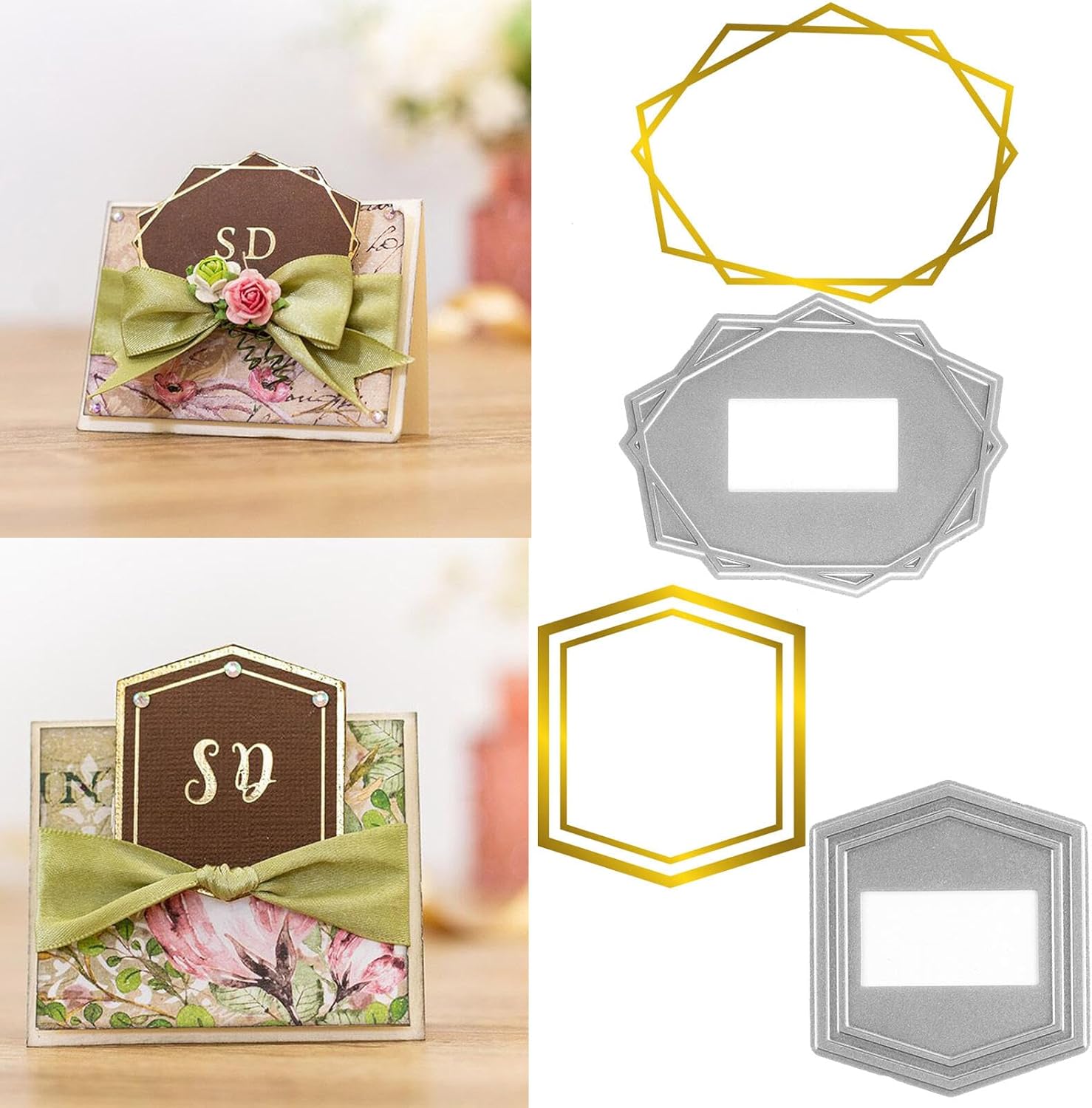 2PCS Hot Foil Plate,Frame Tags Label Metal Foil Plate Dies for Card Making Paper Crafts Embossing Scrapbooking Arts Crafts Scrapbooking Supplies Album Decorations