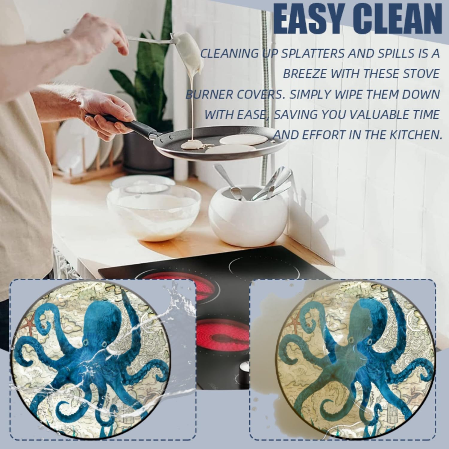 Electric Stove Burner Covers,Set