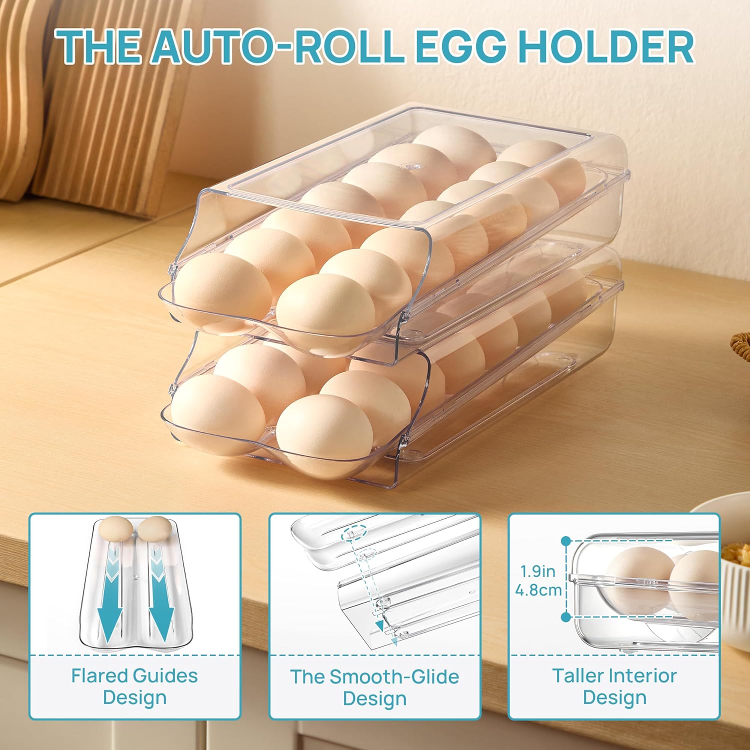 Vtopmart Clear Plastic Egg Holder