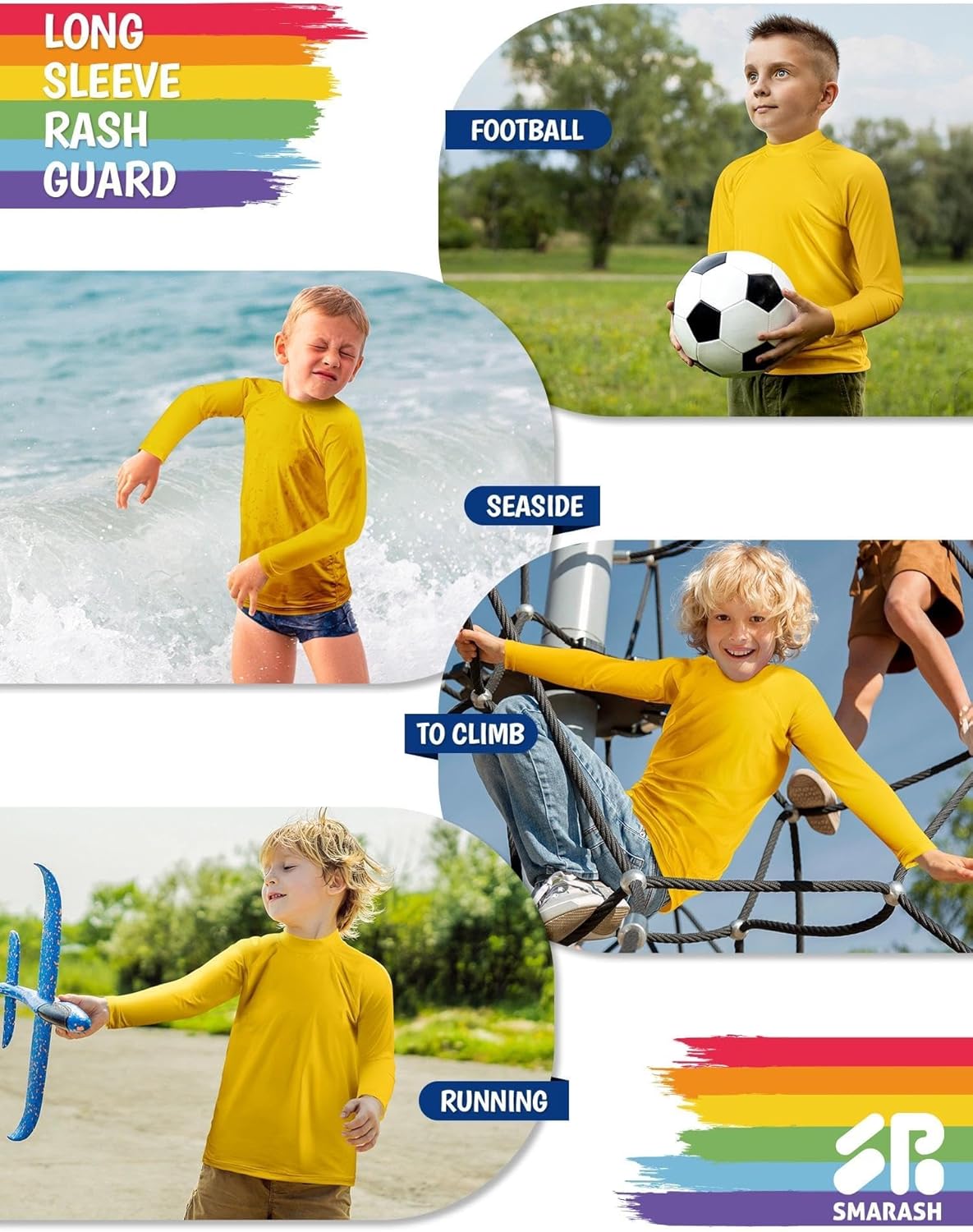 Boys Rash Guard Swim Shirts