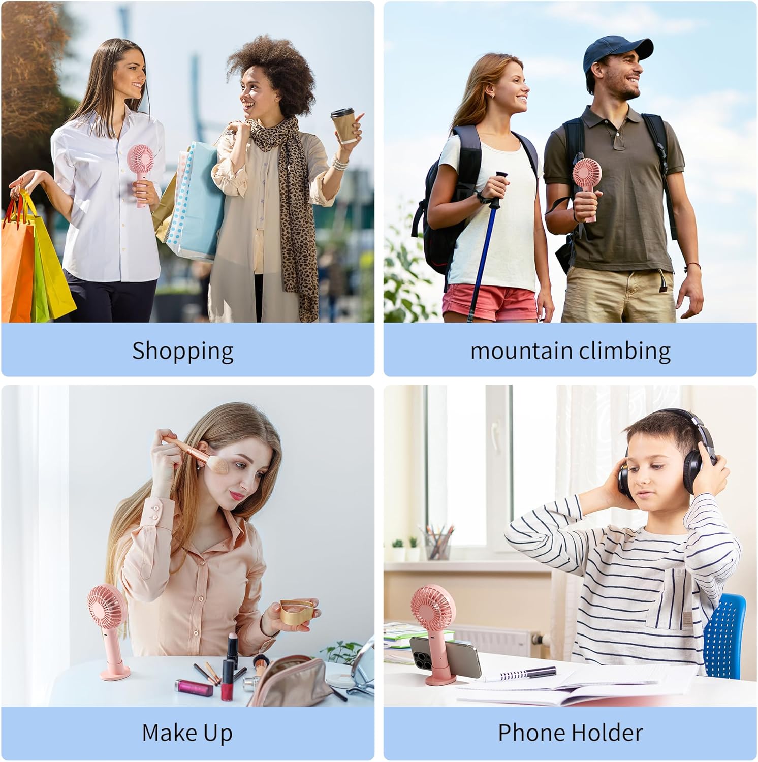 Jancane Handheld Fan, USB Rechargeable