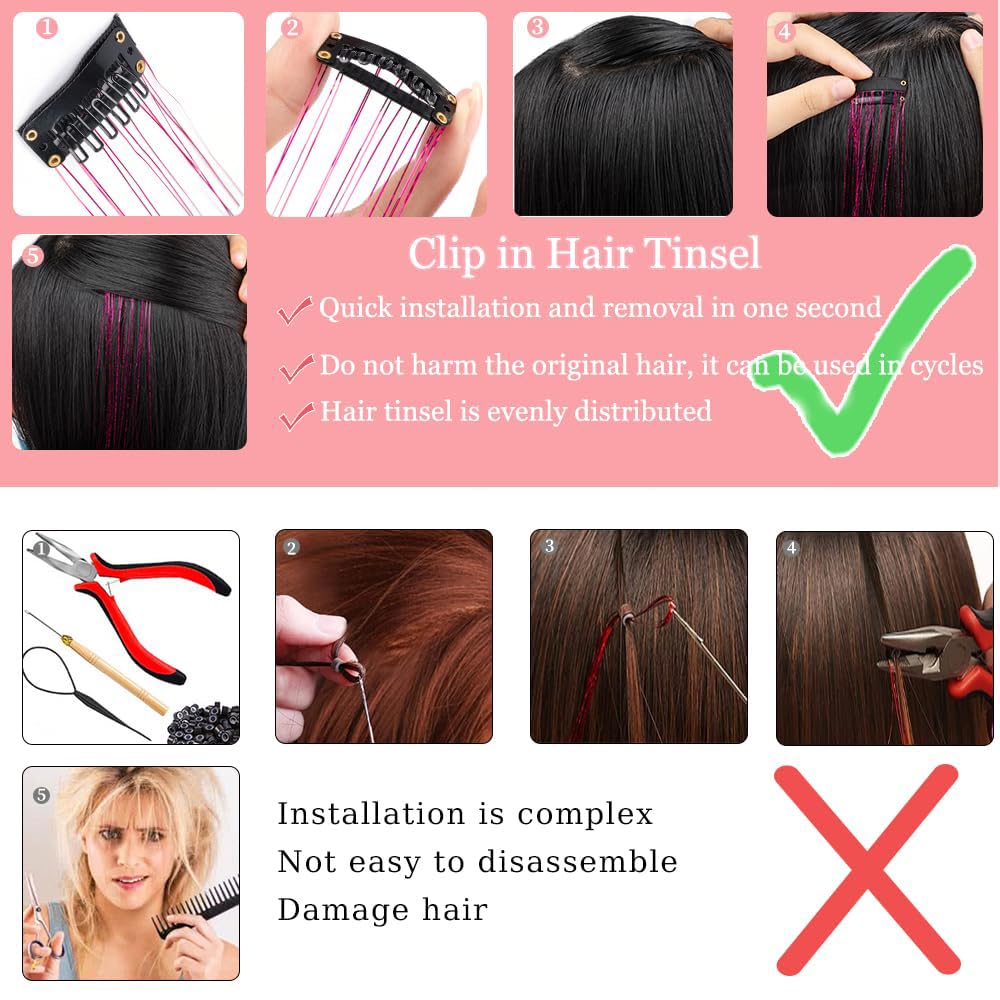 Hair Tinsel Pack of 12