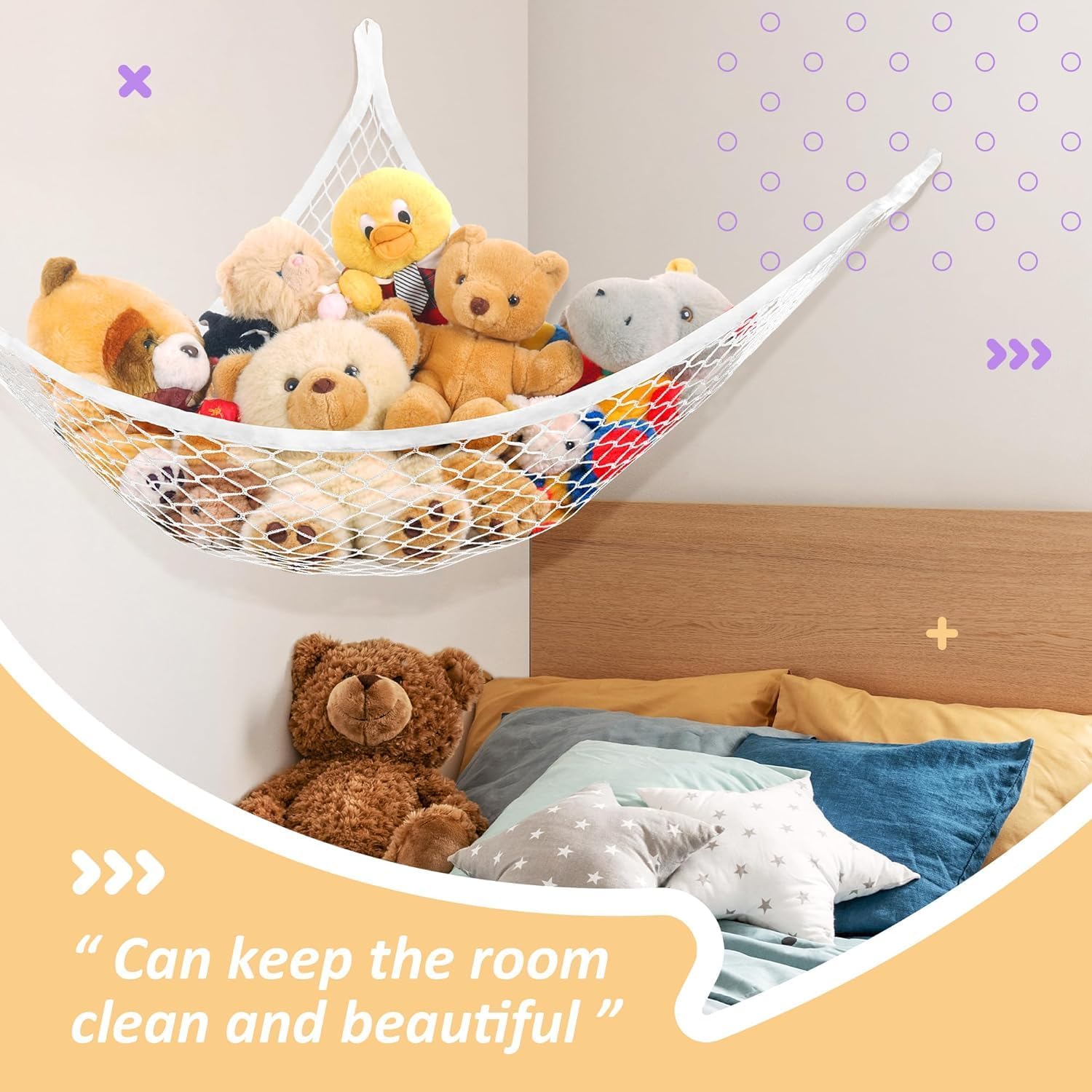 Lazebox Stuffed Animal Net Hammock