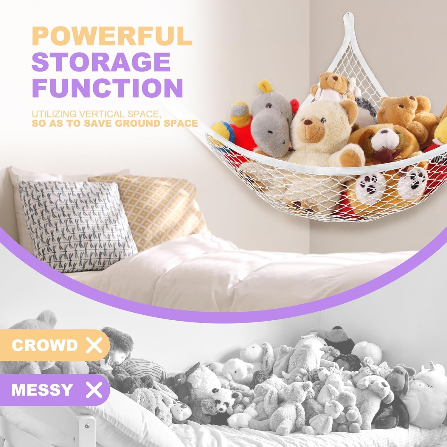 Lazebox Stuffed Animal Net Hammock