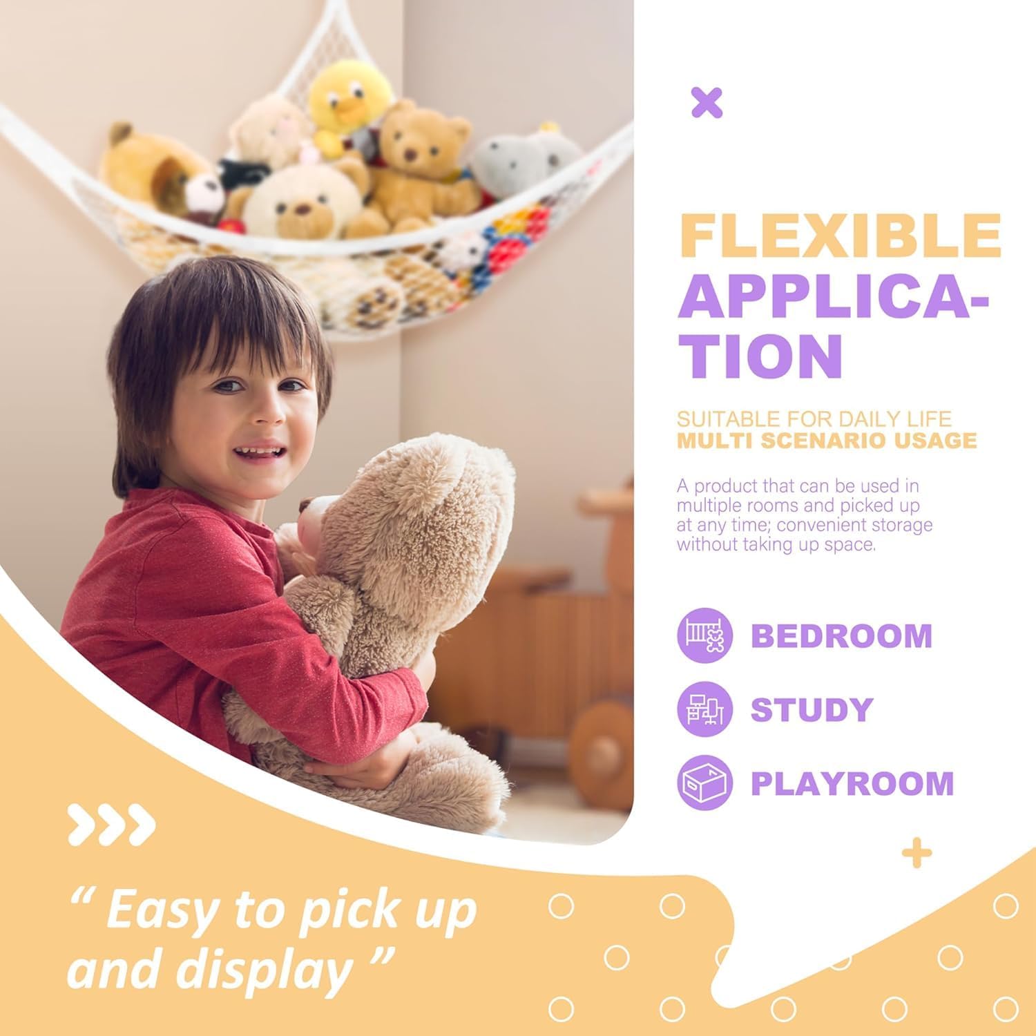 Lazebox Stuffed Animal Net Hammock