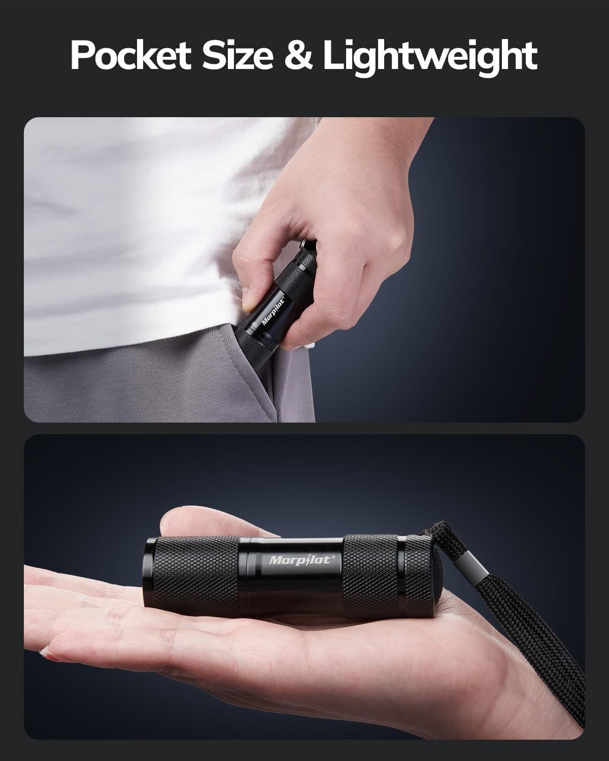 Morpilot Black Light Flashlight Mini