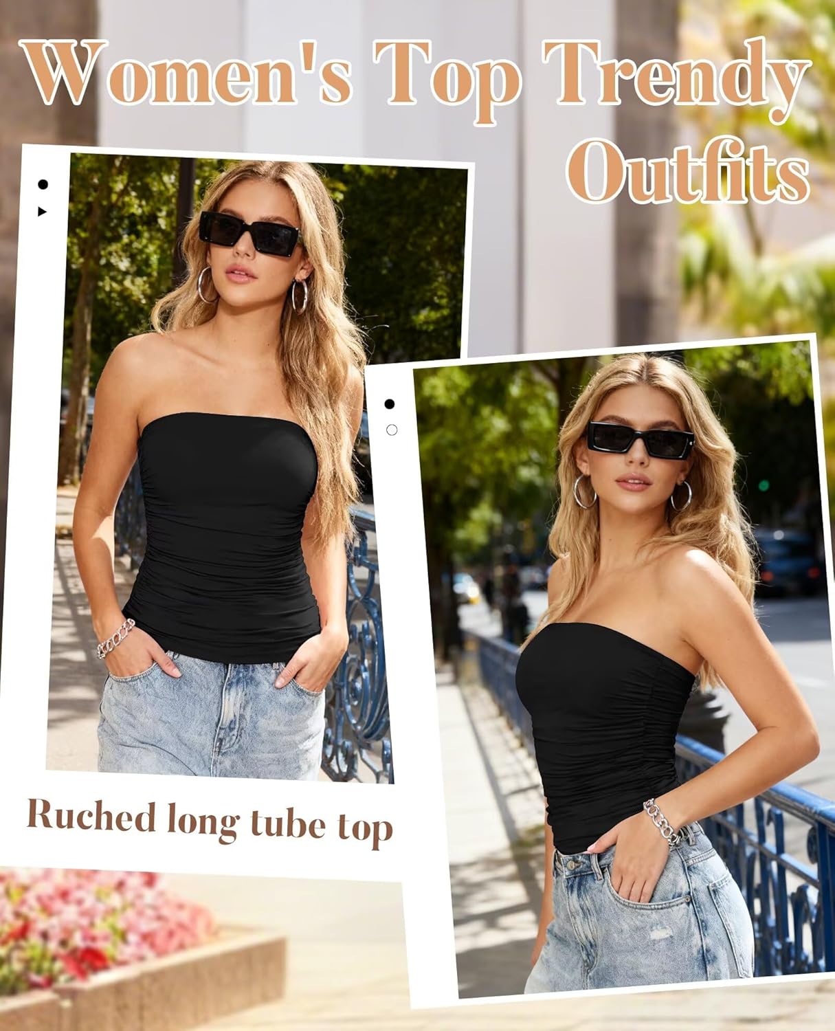 KKJ Womens Strapless Tube Tops