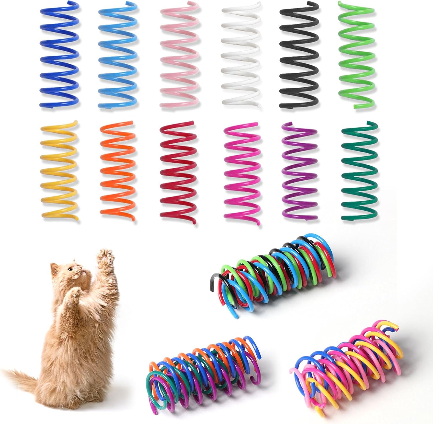 12PCS 12Colors Cat Spring Toys