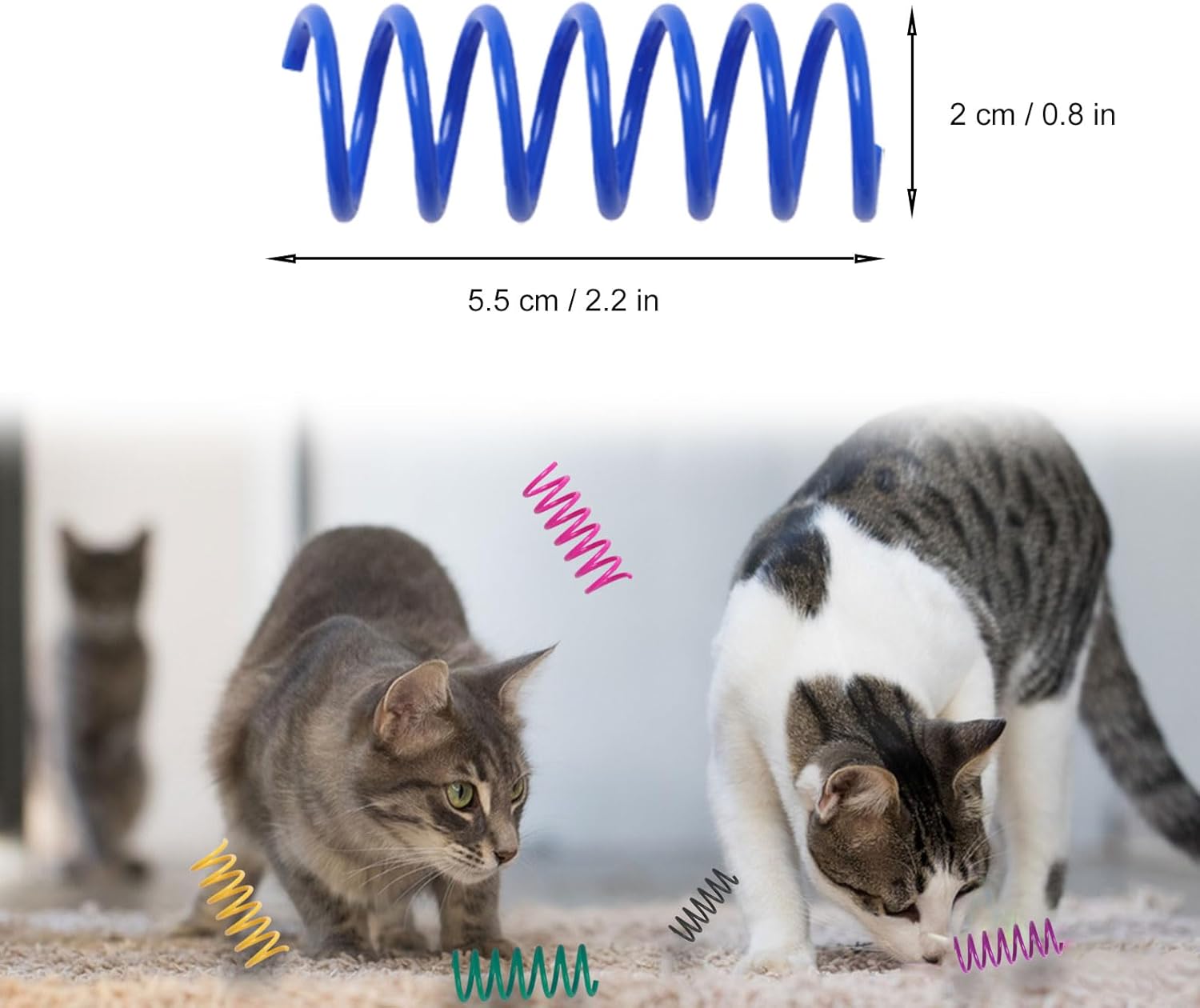 12PCS 12Colors Cat Spring Toys