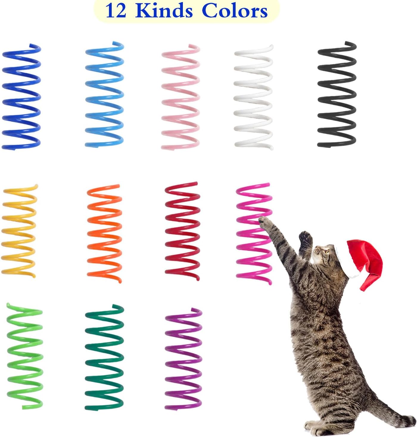 12PCS 12Colors Cat Spring Toys