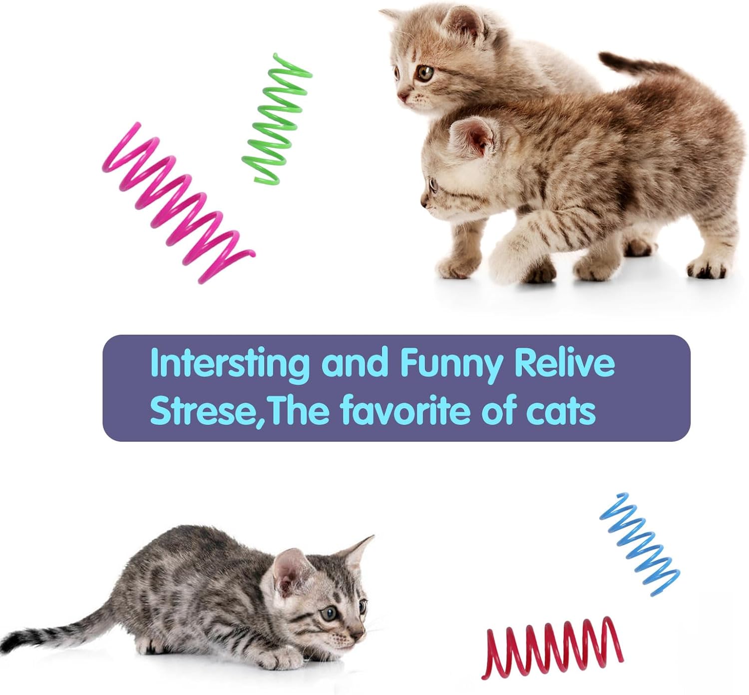 12PCS 12Colors Cat Spring Toys
