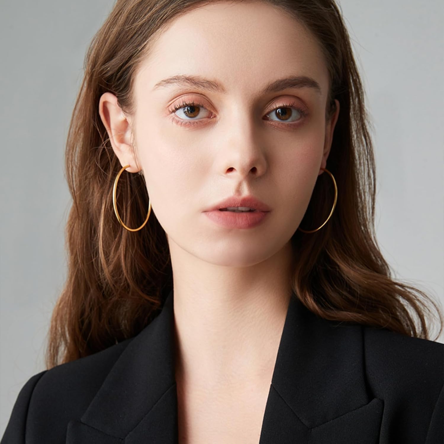 4 Pairs Silver Gold Hoop