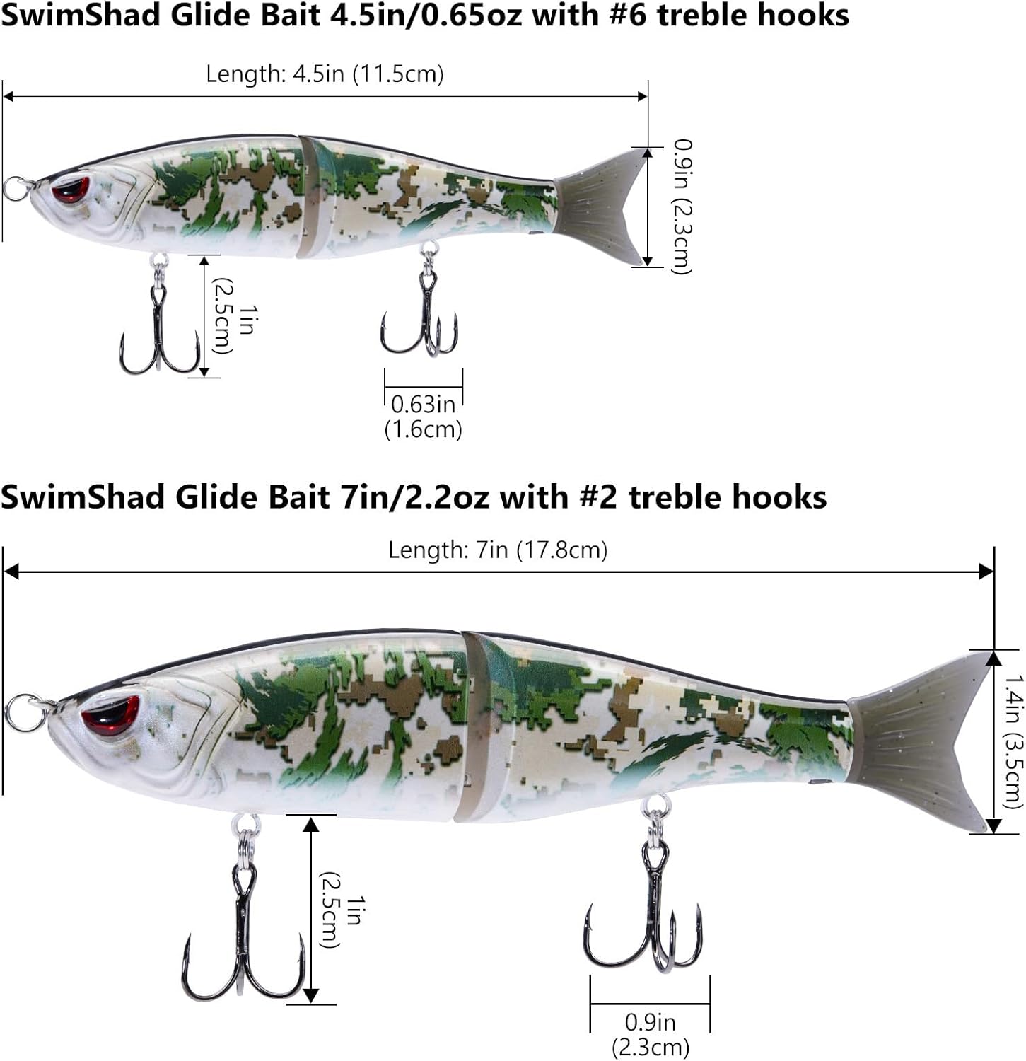 Bassdash SwimShad Glide Baits Jointed