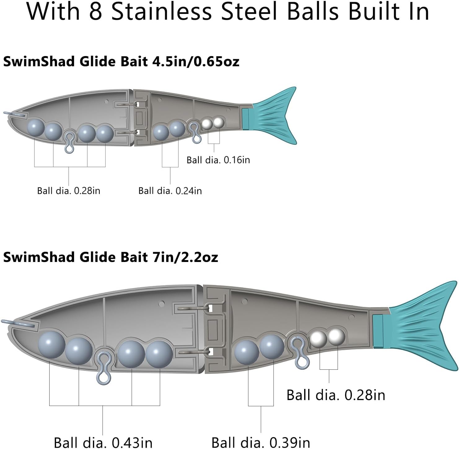 Bassdash SwimShad Glide Baits Jointed