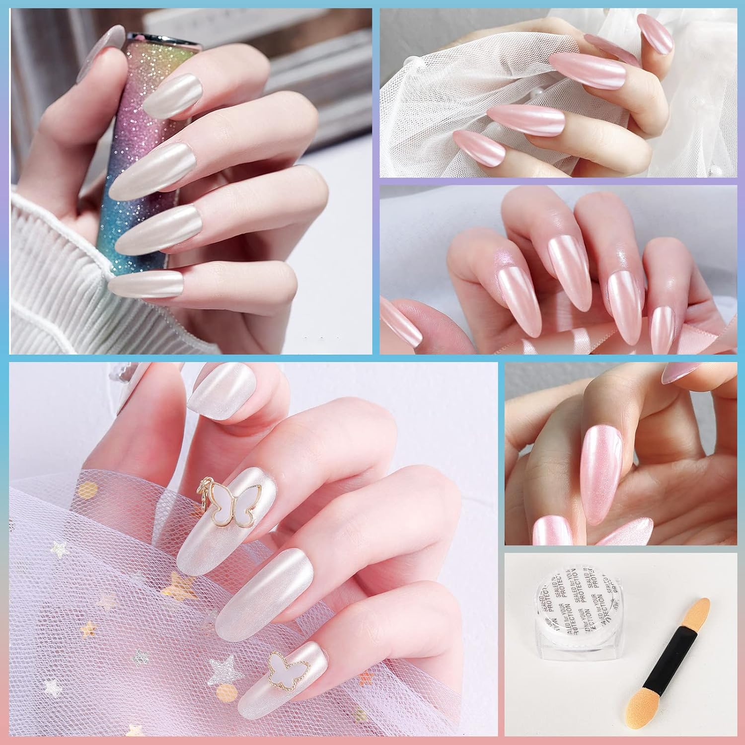 Artdone 2 Jars Chrome Nail