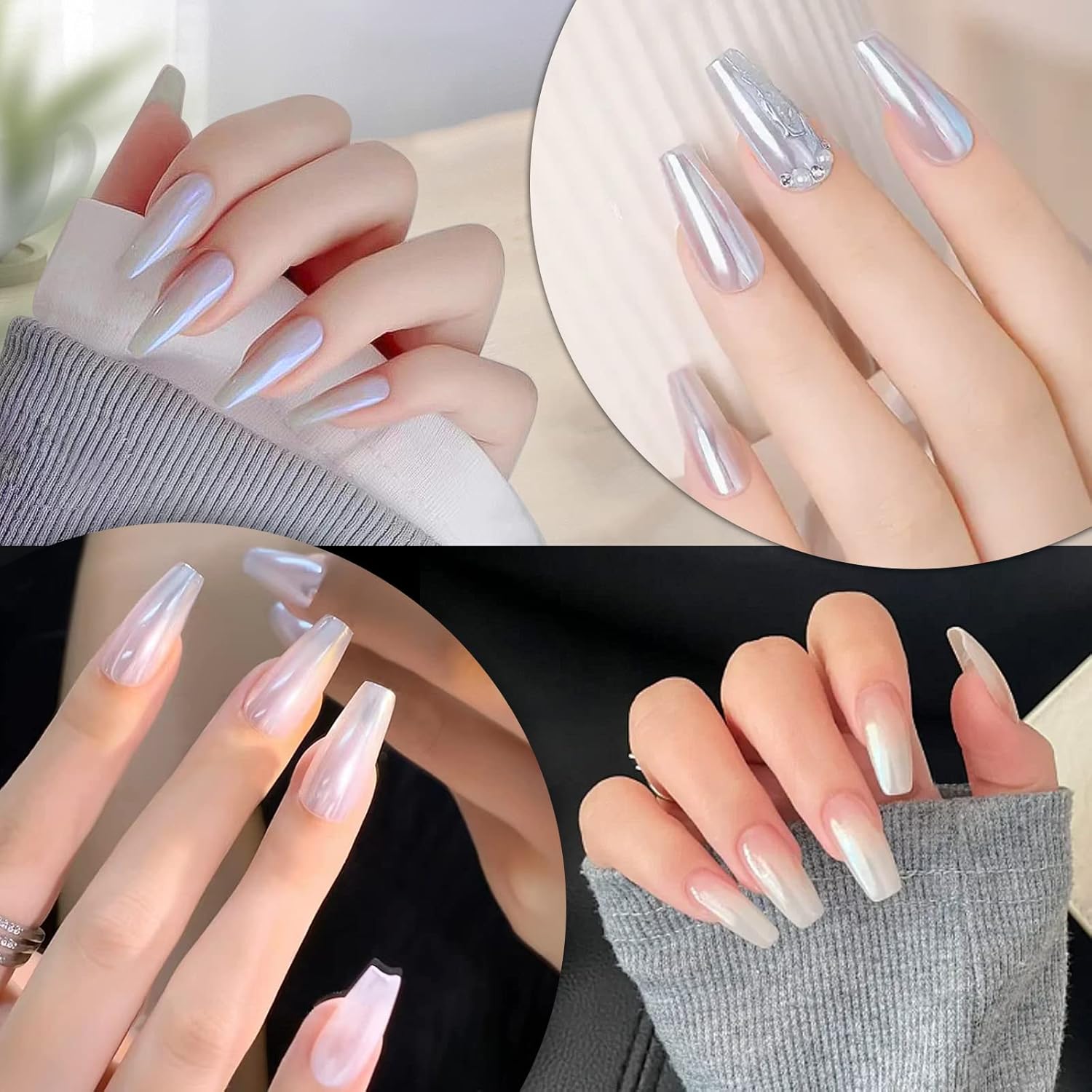 Artdone 2 Jars Chrome Nail