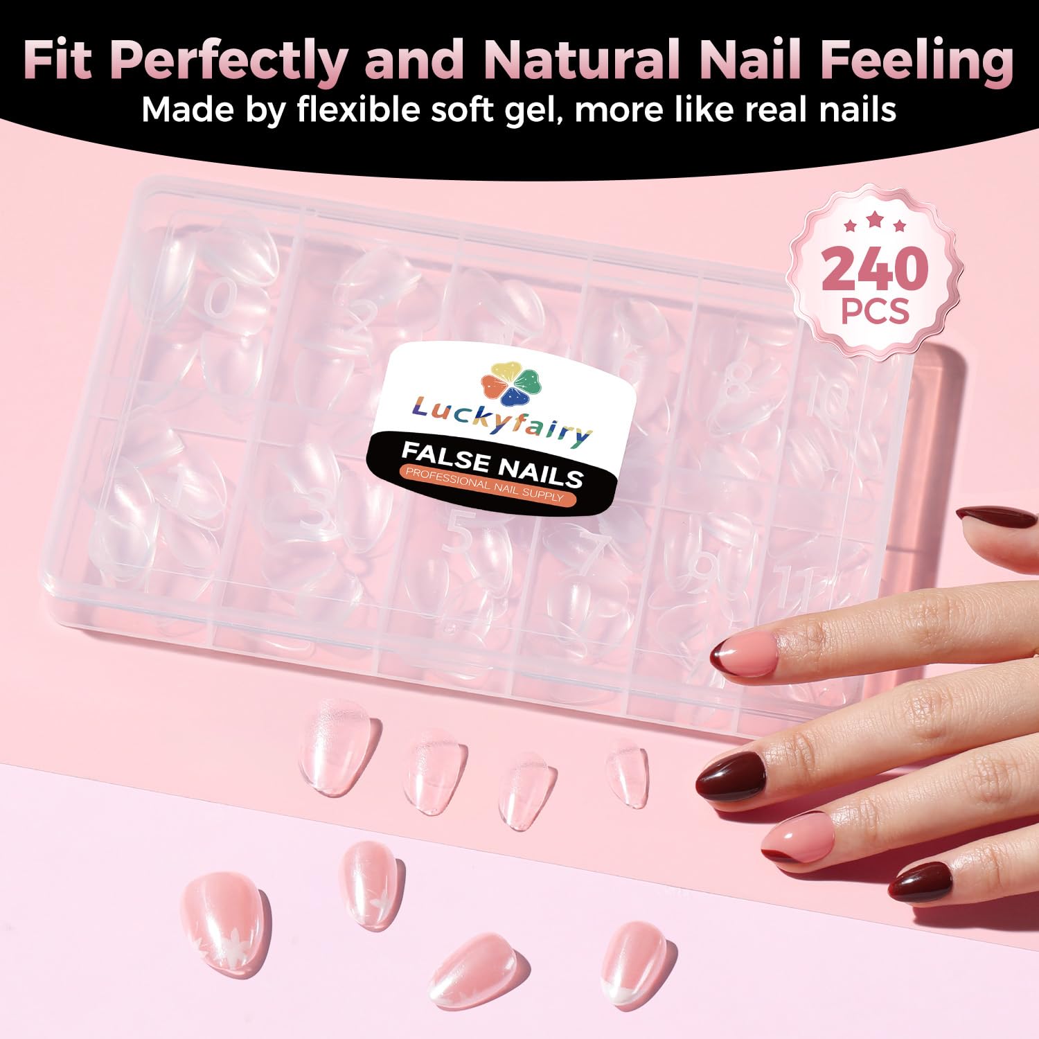 Luckyfairy Extra Short Almond Nail
