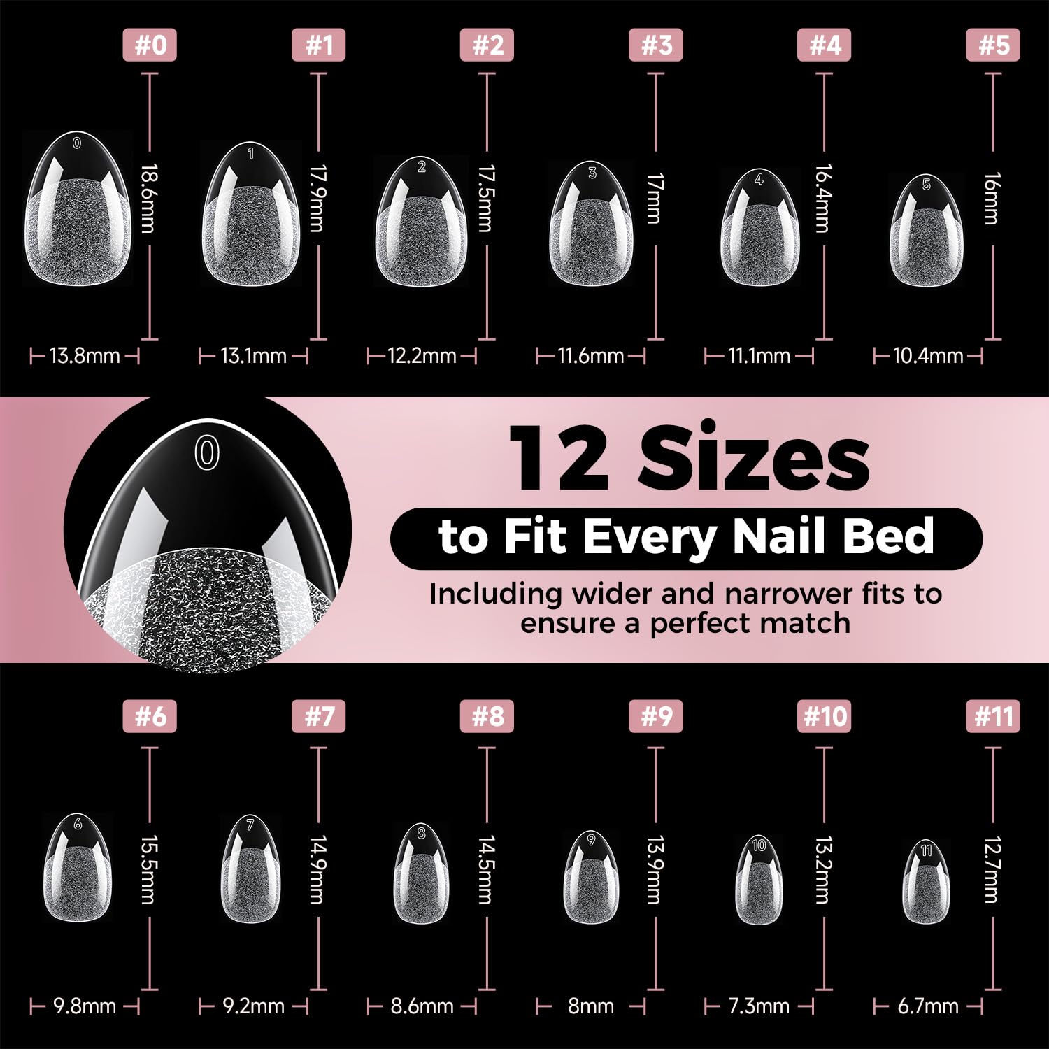 Luckyfairy Extra Short Almond Nail