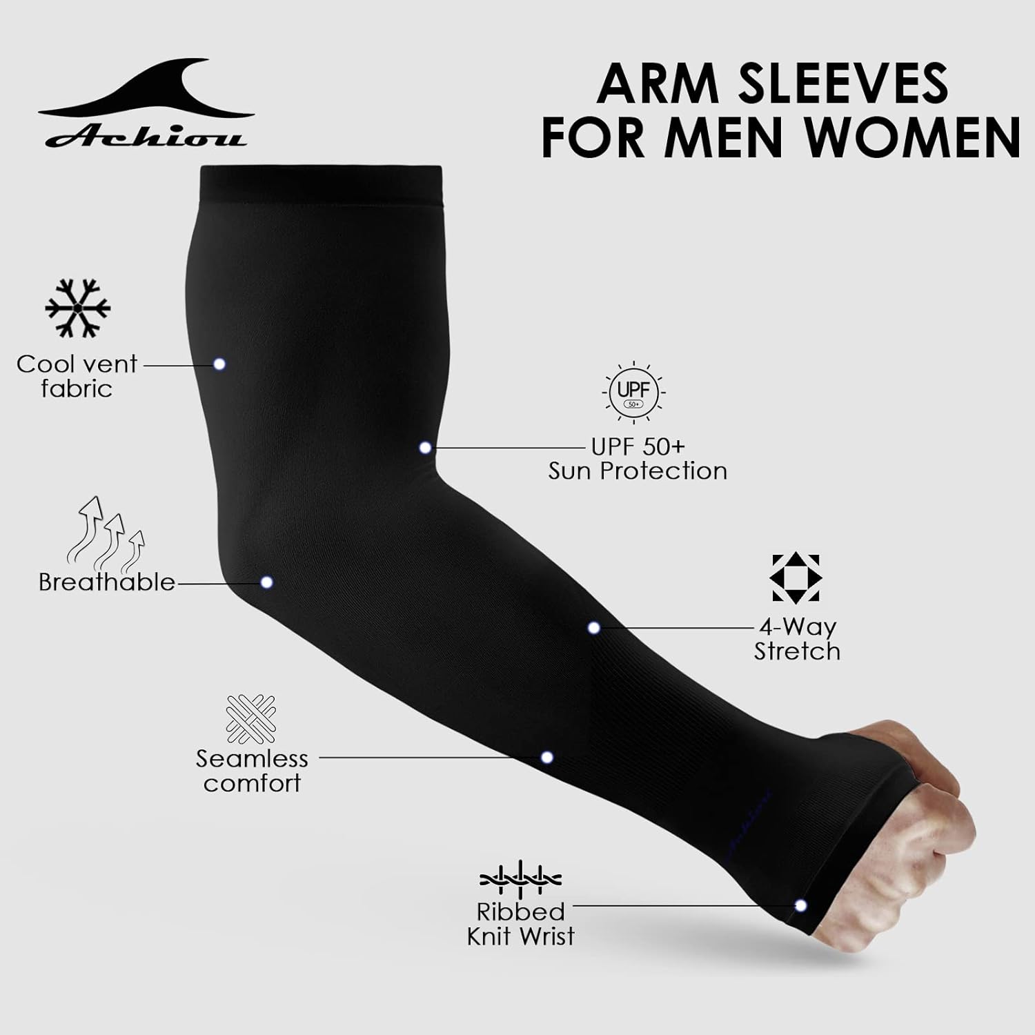 Achiou Arm Sun Sleeves Compression
