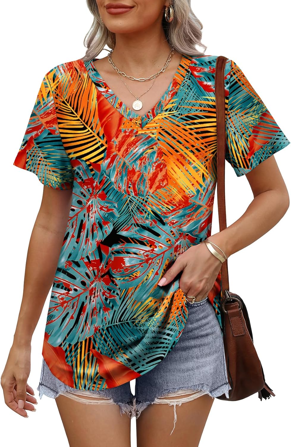 OFEEFAN Womens T Shirts V
