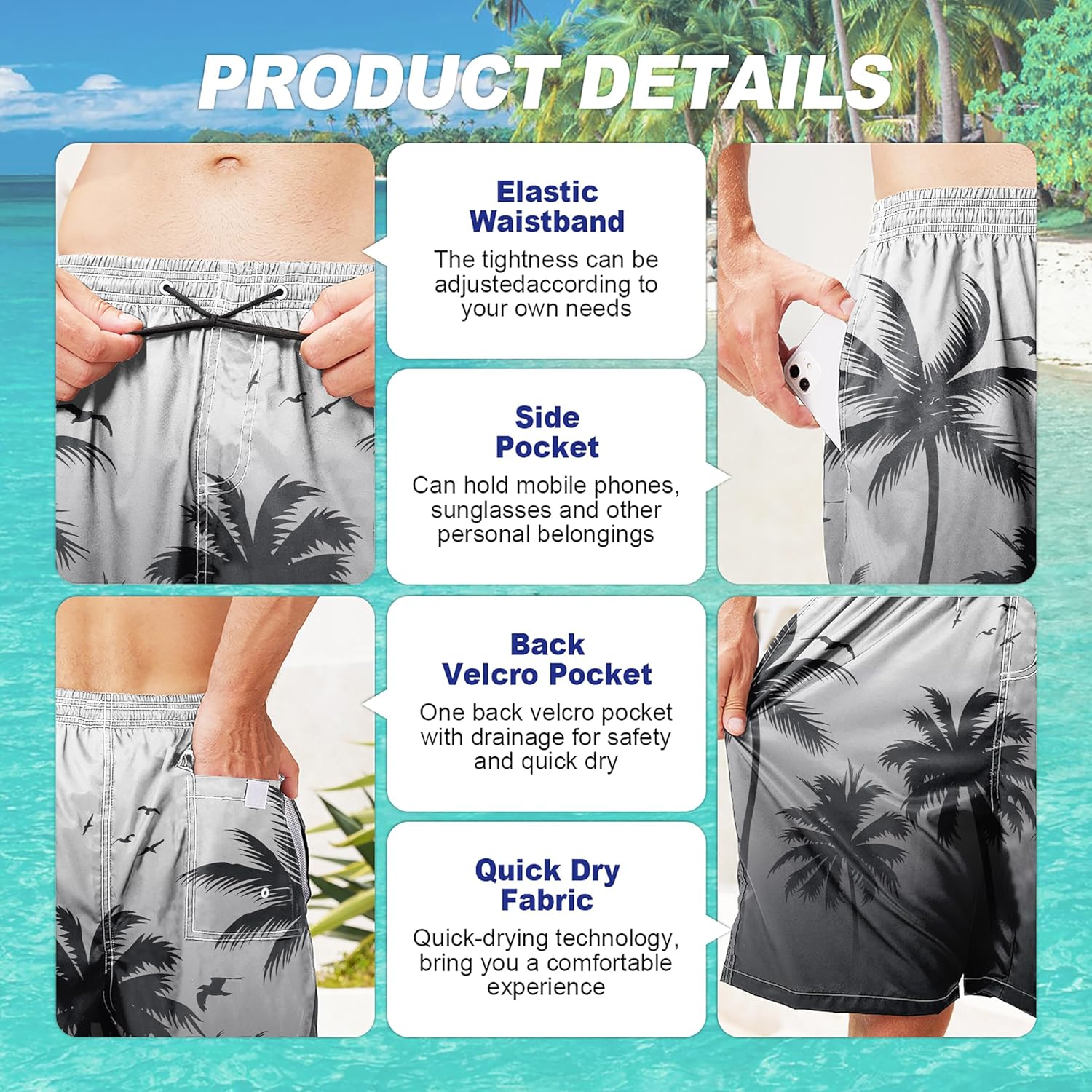 FT FENTENG Mens Swim Trunks