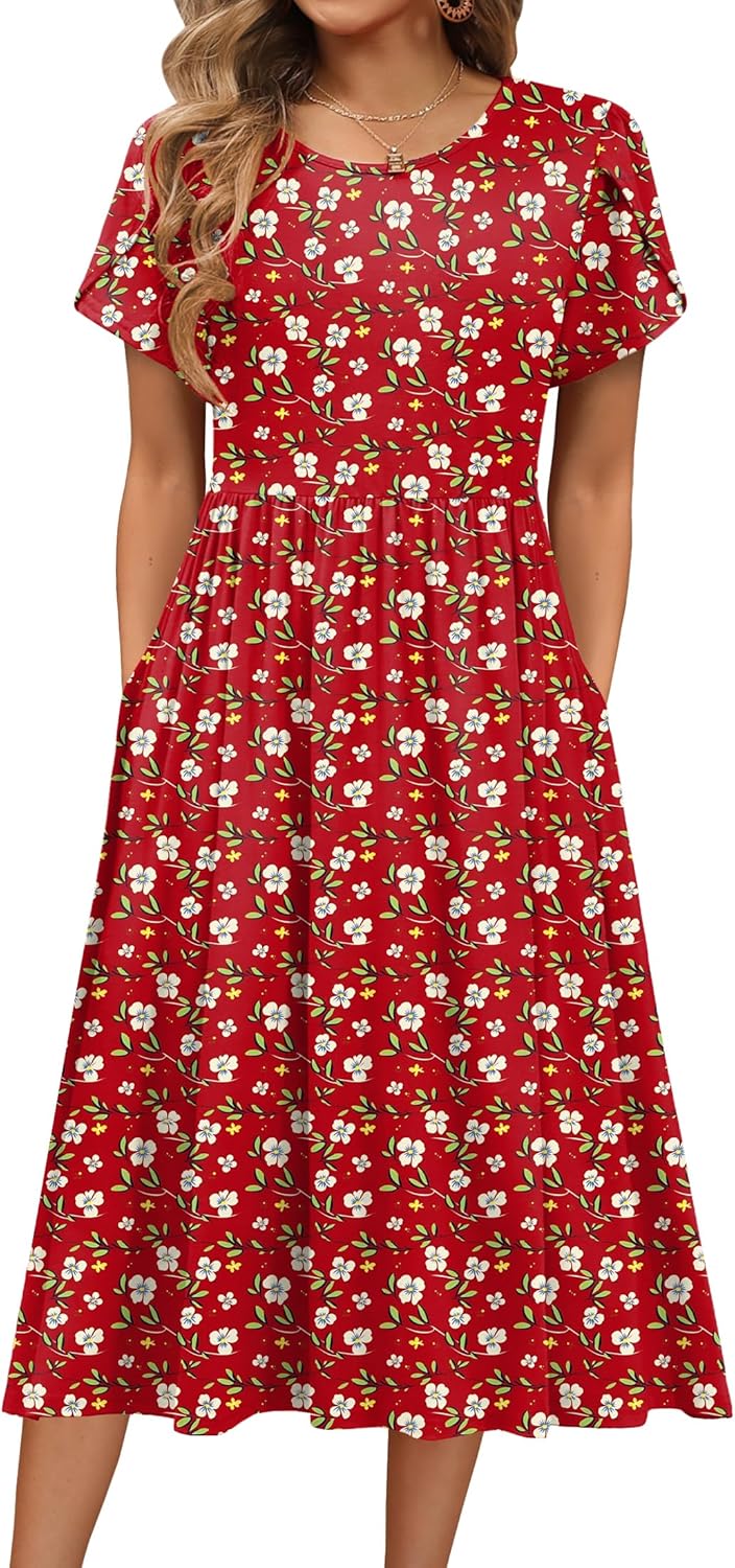 HOTOUCH Women's Summer A-Line Midi