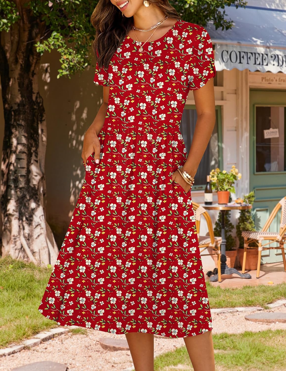HOTOUCH Women's Summer A-Line Midi