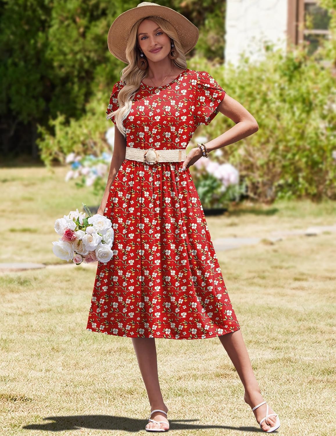 HOTOUCH Women's Summer A-Line Midi