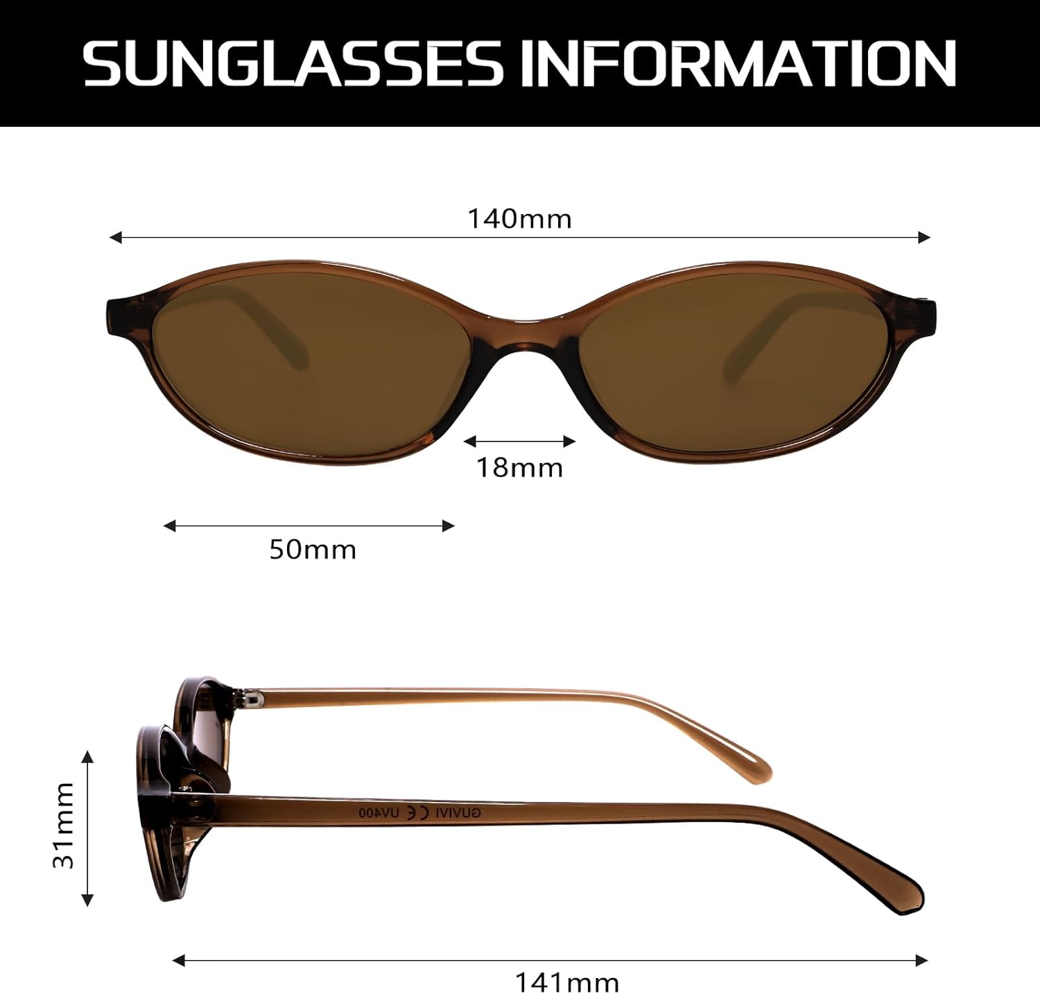 GUVIVI Retro Oval Sunglasses