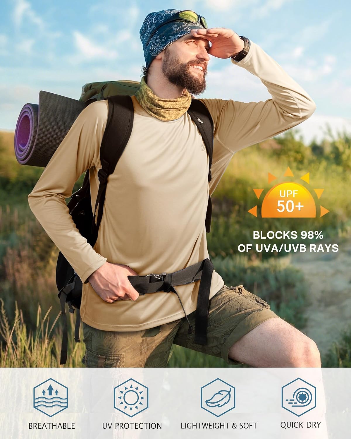 Roadbox Mens UPF 50+ UV