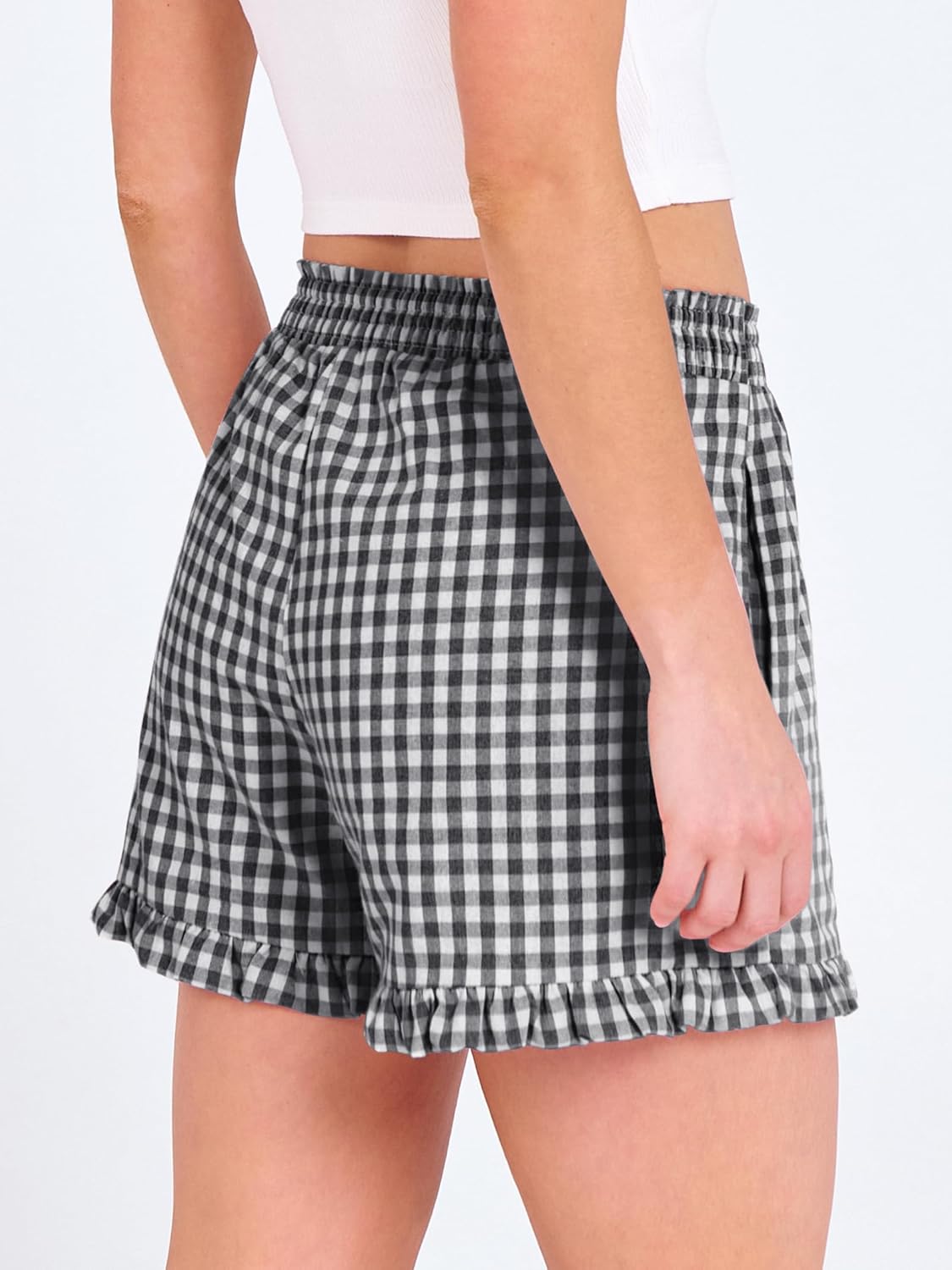 ANRABESS Boxer Shorts for Women,Gingham
