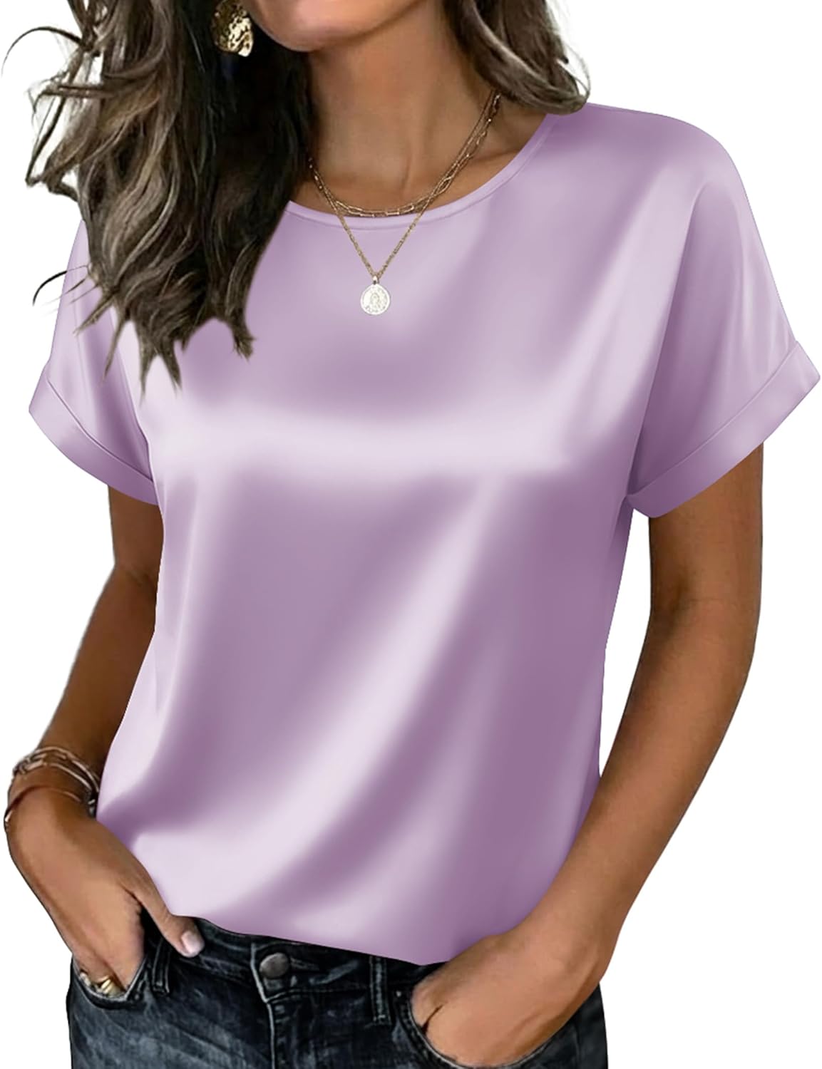 Zeagoo Satin Blouse for Women