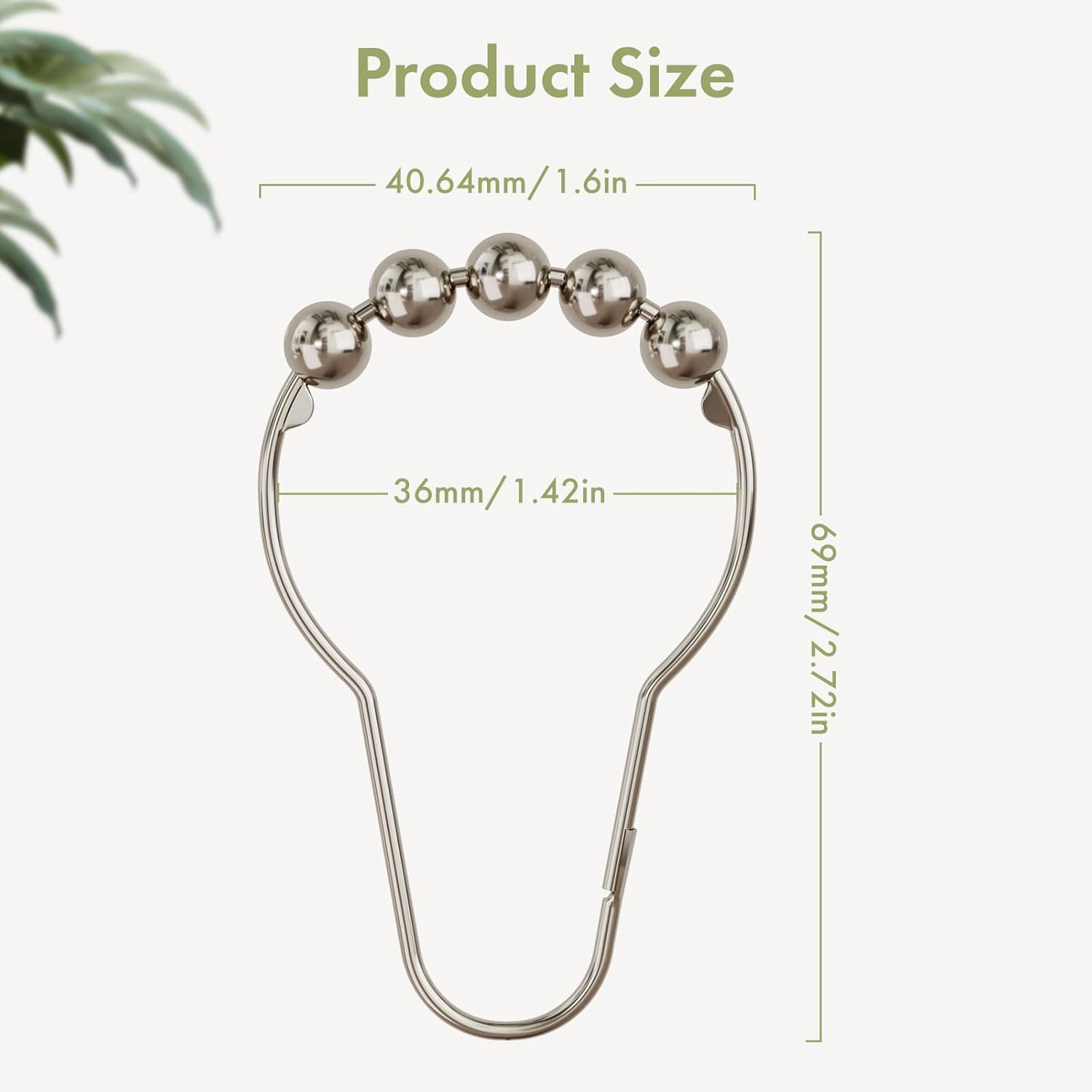 Amazer Shower Curtain Hooks, Decorative