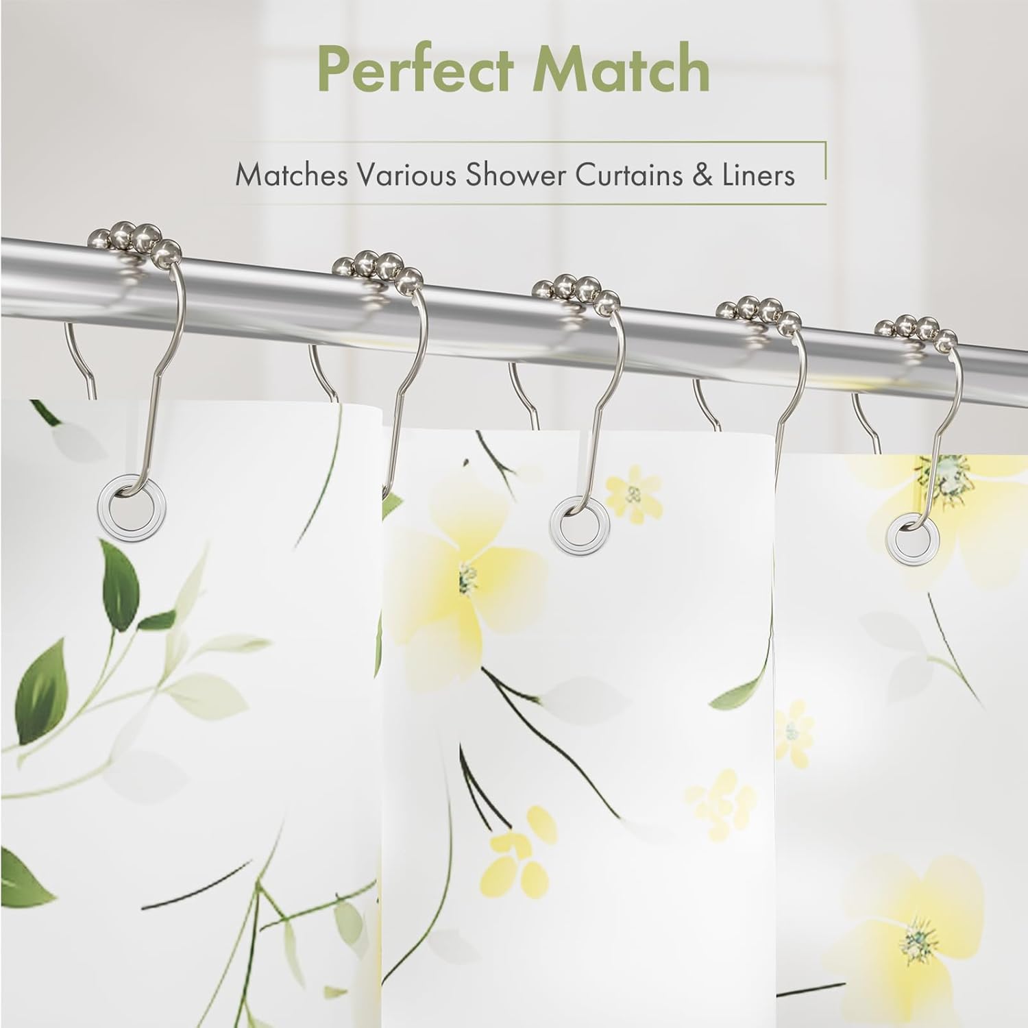 Amazer Shower Curtain Hooks, Decorative