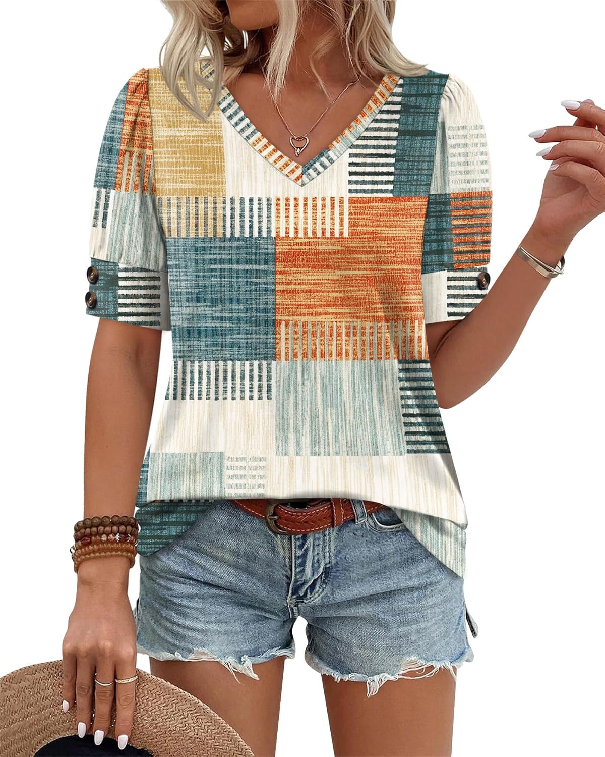 OFEEFAN Womens Tops Short Sleeve