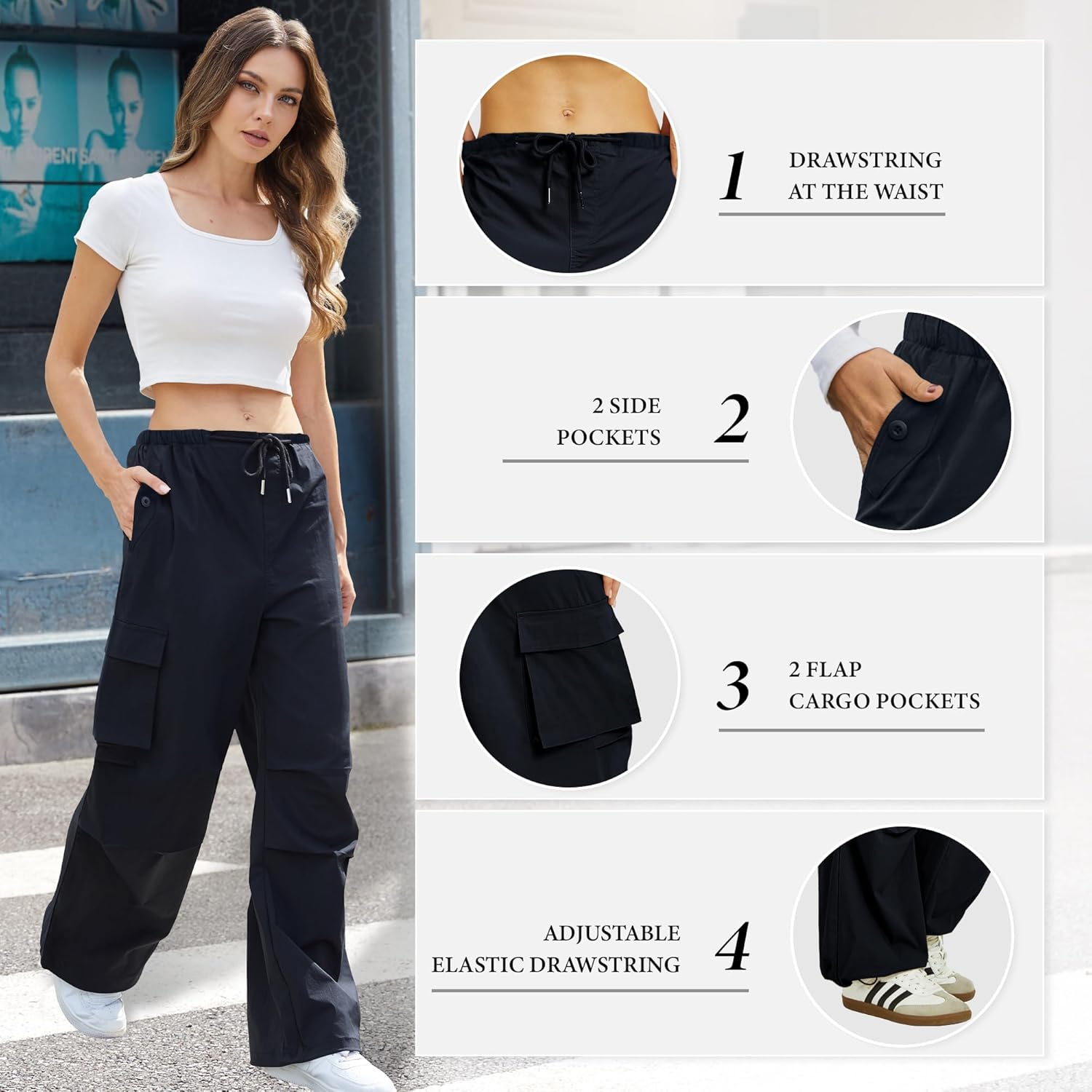 COPYLEAF Cargo Pants Women Low