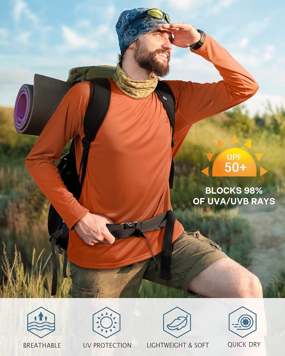 Roadbox Mens UPF 50+ UV